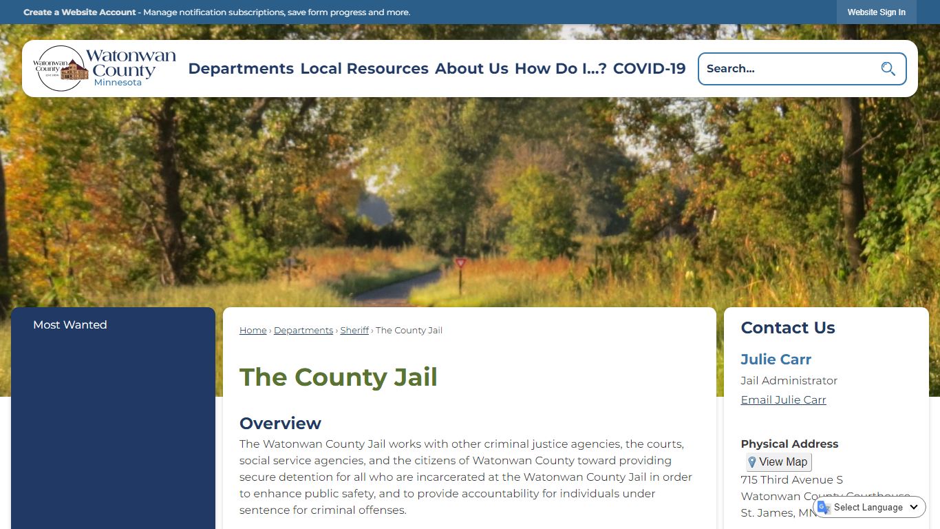 The County Jail | Watonwan County, MN - Official Website